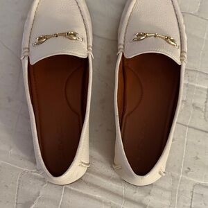 Coach Cream Loafers with Gold Detail